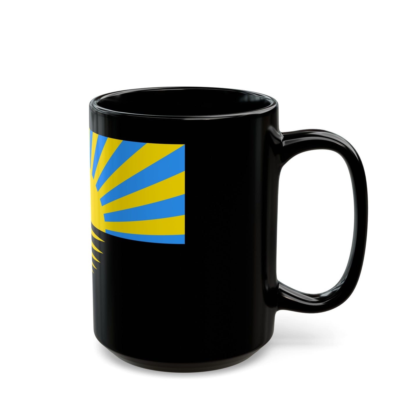 Flag of Donetsk Oblast Ukraine - Black Coffee Mug-The Sticker Space