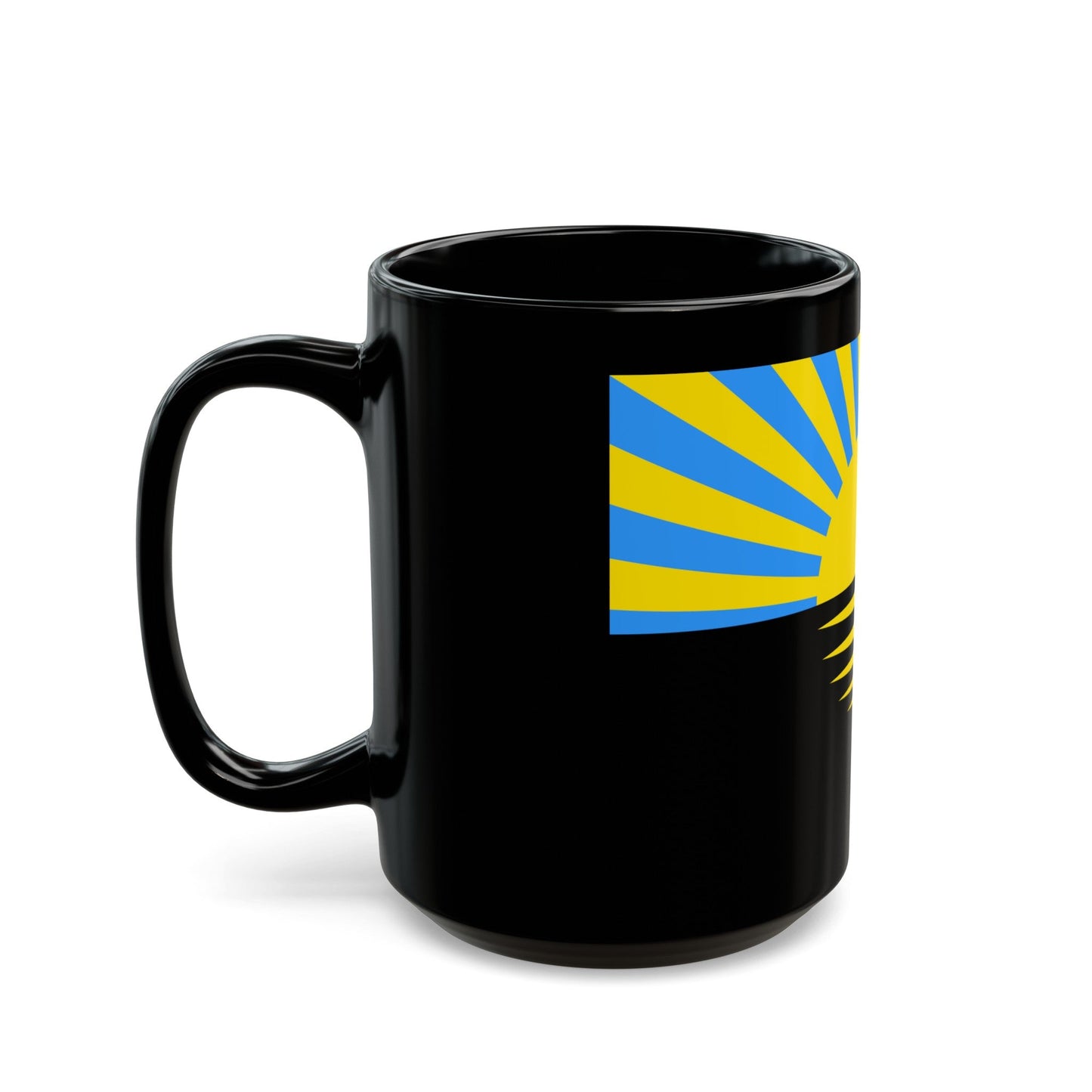 Flag of Donetsk Oblast Ukraine - Black Coffee Mug-The Sticker Space