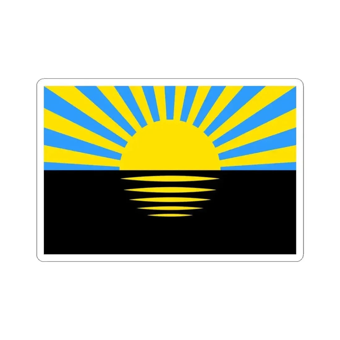 Flag of Donetsk Oblast Ukraine - STICKER Vinyl Kiss-Cut Decal 3 Inch White - The Sticker Space