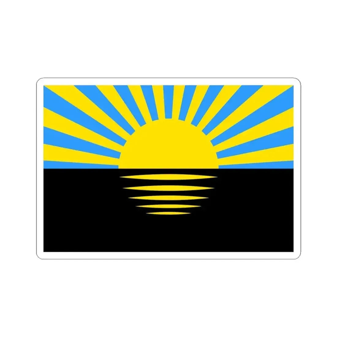 Flag of Donetsk Oblast Ukraine - STICKER Vinyl Kiss-Cut Decal 4 Inch White - The Sticker Space