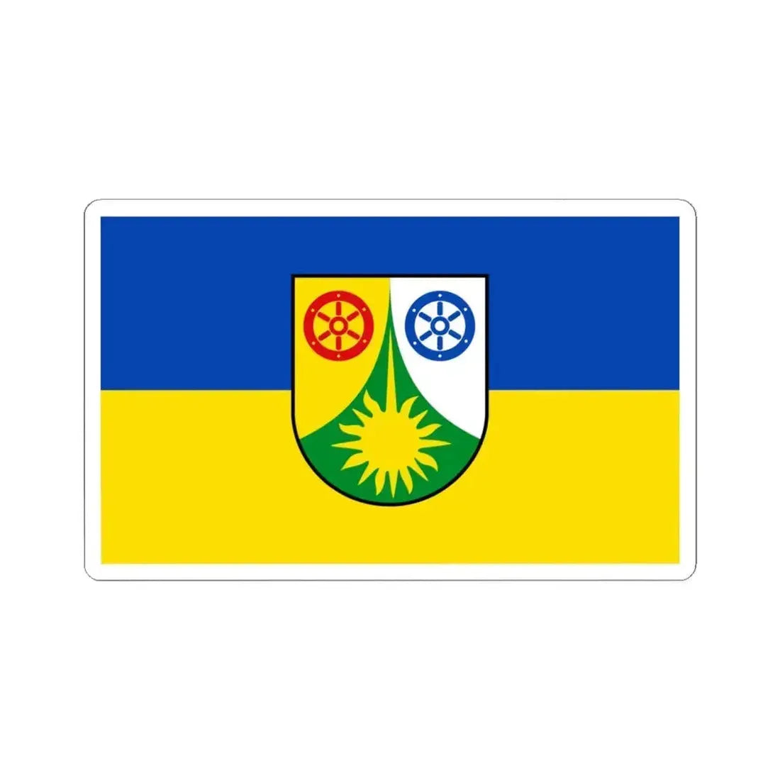 Flag of Donnersbergkreis Germany - STICKER Vinyl Kiss-Cut Decal 4 Inch White - The Sticker Space