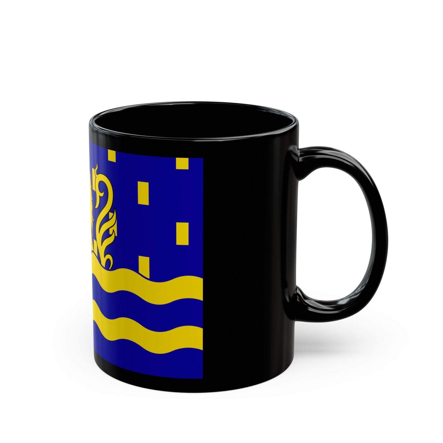 Flag of Doubs France 2 - Black Coffee Mug-The Sticker Space