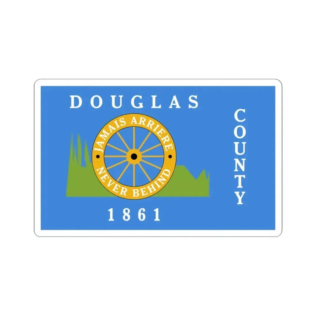Flag of Douglas County Colorado (United States) STICKER Vinyl Kiss-Cut Decal 4 Inch White - The Sticker Space