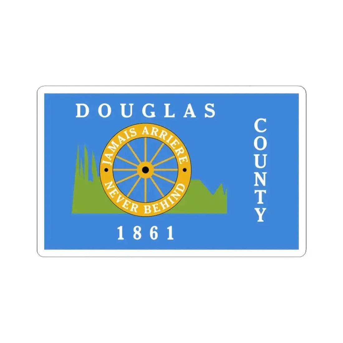Flag of Douglas County Colorado (United States) STICKER Vinyl Kiss-Cut Decal 6 Inch White - The Sticker Space