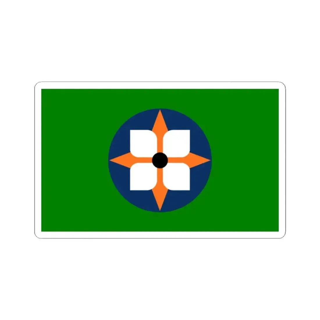 Flag of Dowagiac Michigan (United States) STICKER Vinyl Kiss-Cut Decal 2 Inch White - The Sticker Space