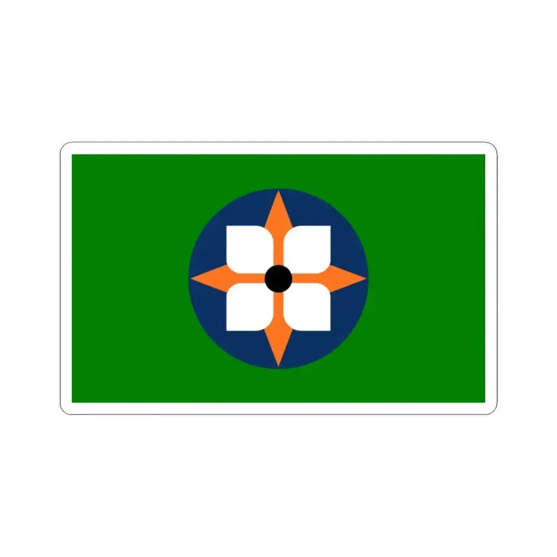 Flag of Dowagiac Michigan (United States) STICKER Vinyl Kiss-Cut Decal 3 Inch White - The Sticker Space