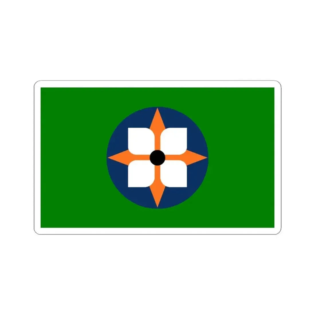 Flag of Dowagiac Michigan (United States) STICKER Vinyl Kiss-Cut Decal 4 Inch White - The Sticker Space