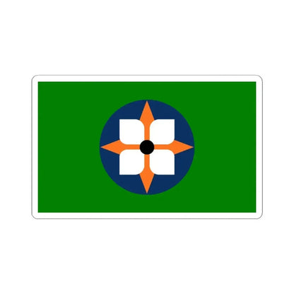 Flag of Dowagiac Michigan (United States) STICKER Vinyl Kiss-Cut Decal 4 Inch White - The Sticker Space