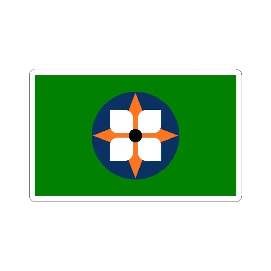 Flag of Dowagiac Michigan (United States) STICKER Vinyl Kiss-Cut Decal 6 Inch White - The Sticker Space