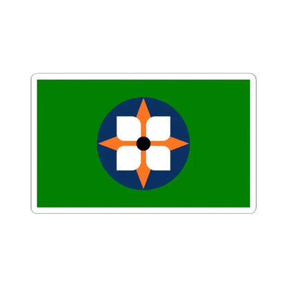 Flag of Dowagiac Michigan (United States) STICKER Vinyl Kiss-Cut Decal 6 Inch White - The Sticker Space