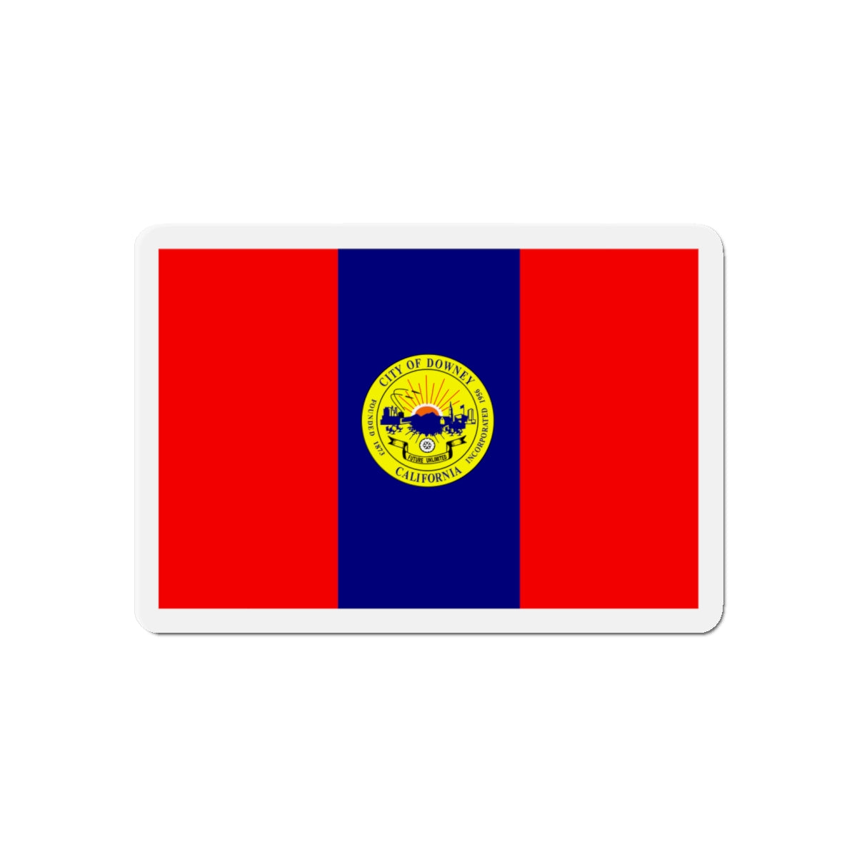 Flag of Downey California - Die-Cut Magnet-6 × 6"-The Sticker Space