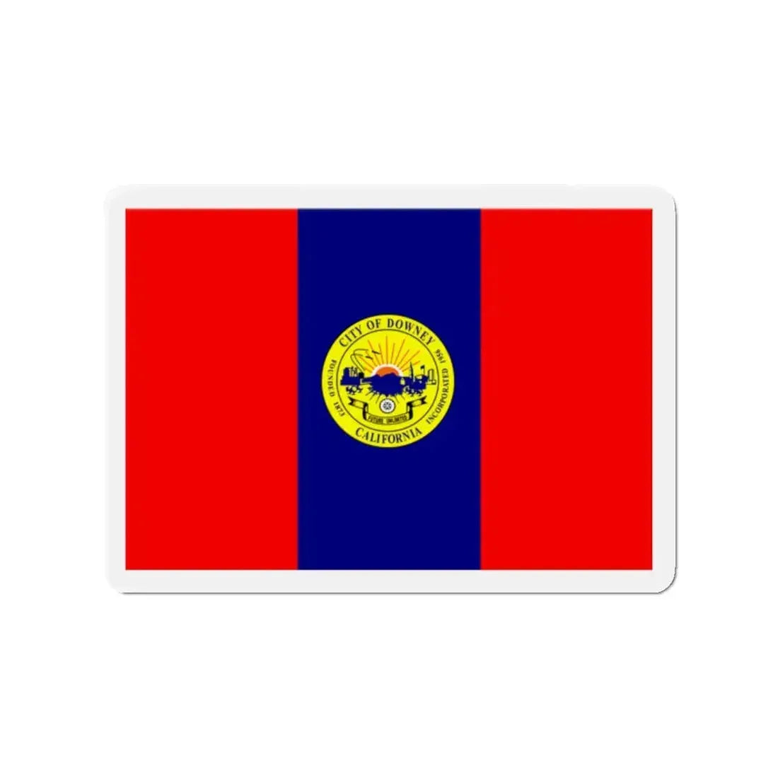 Flag of Downey California - Refrigerator Magnet 2 Inch - The Sticker Space