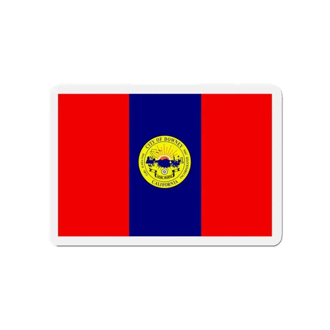 Flag of Downey California - Refrigerator Magnet 4 Inch - The Sticker Space