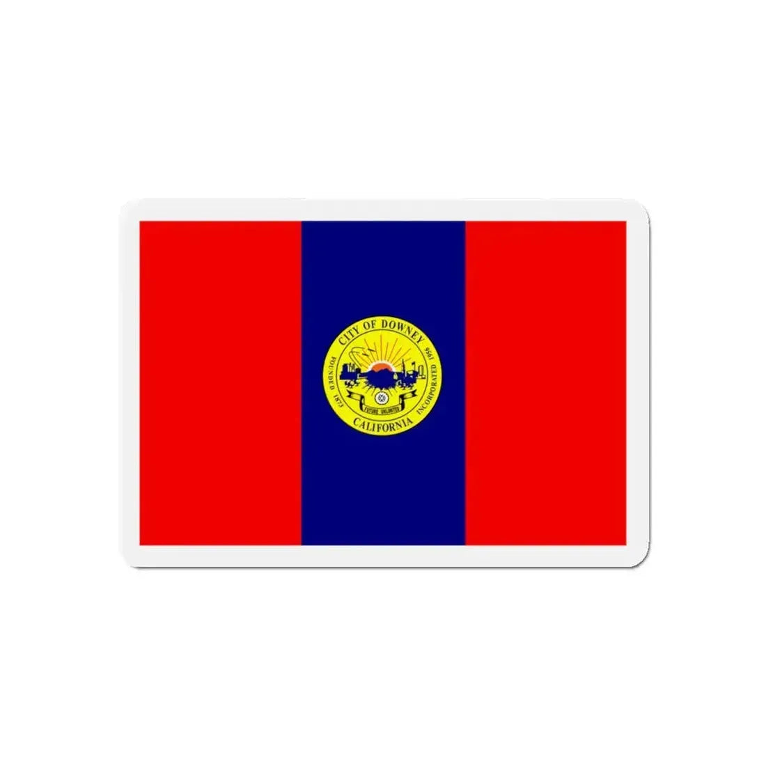 Flag of Downey California - Refrigerator Magnet 5 Inch - The Sticker Space