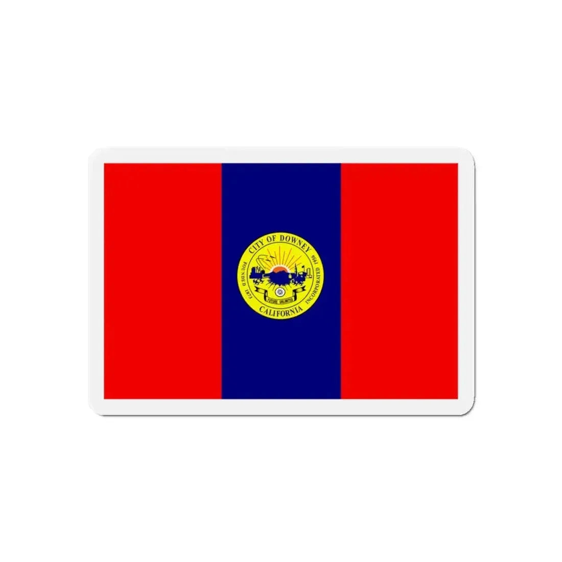 Flag of Downey California - Refrigerator Magnet 6 Inch - The Sticker Space
