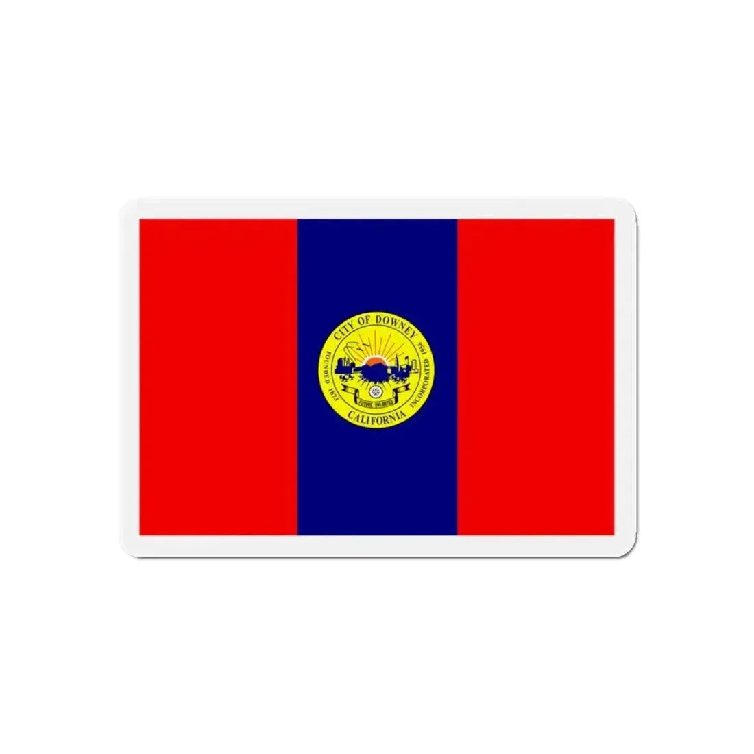 Flag of Downey California - Refrigerator Magnet - The Sticker Space