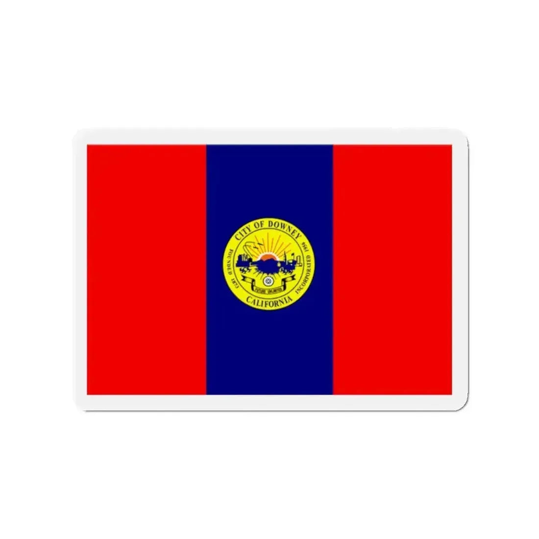 Flag of Downey California - Refrigerator Magnet - The Sticker Space