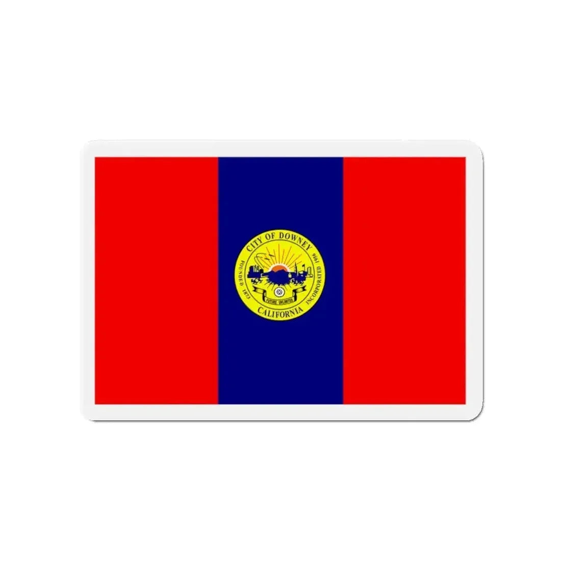 Flag of Downey California - Refrigerator Magnet - The Sticker Space