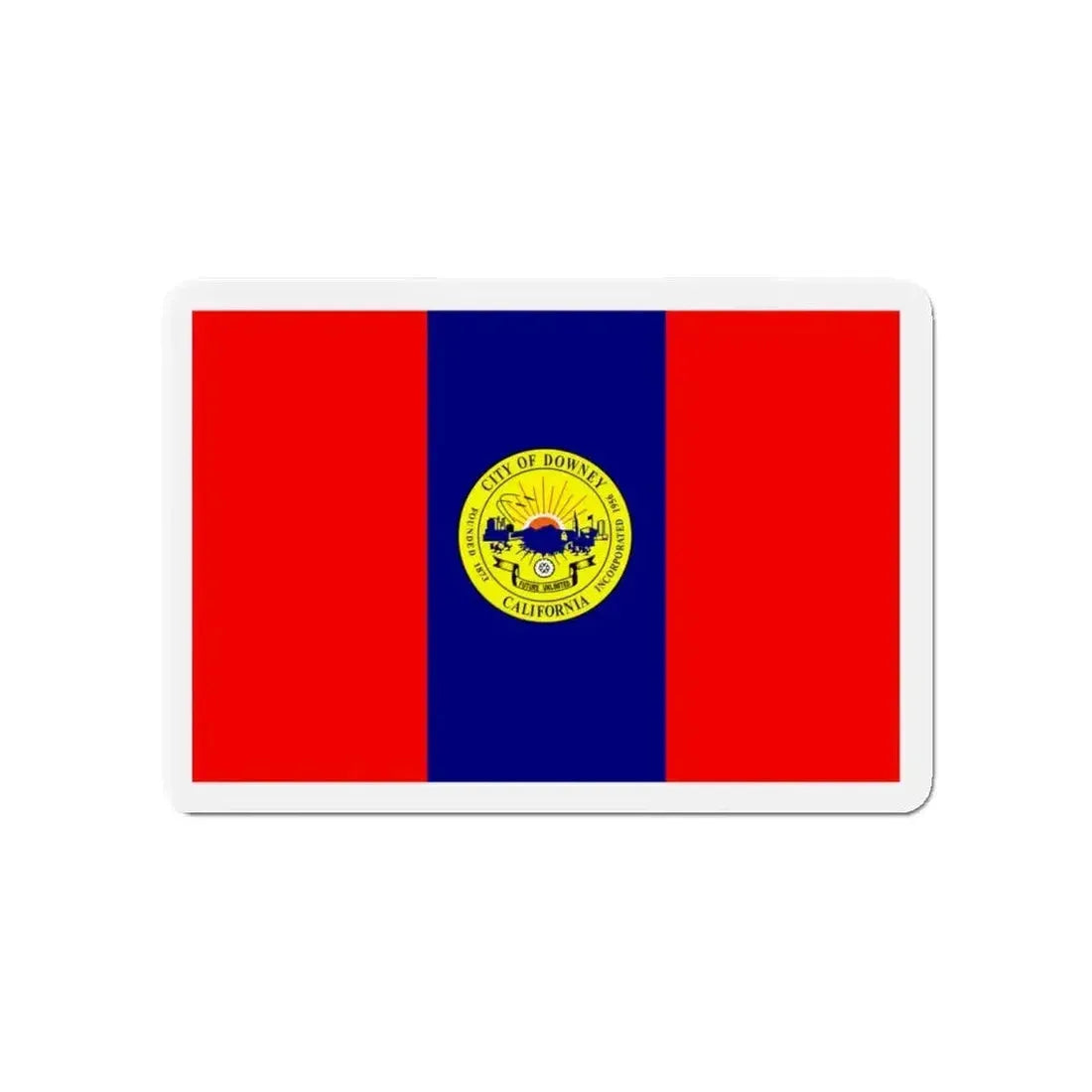 Flag of Downey California - Refrigerator Magnet - The Sticker Space
