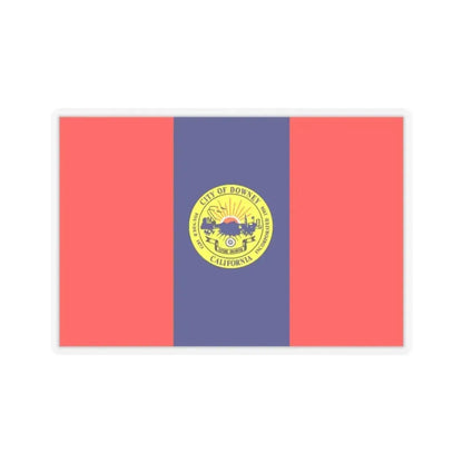 Flag of Downey, California - STICKER Vinyl Kiss-Cut Decal 2 Inch Transparent - The Sticker Space