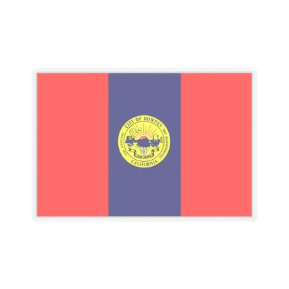 Flag of Downey, California - STICKER Vinyl Kiss-Cut Decal 3 Inch Transparent - The Sticker Space