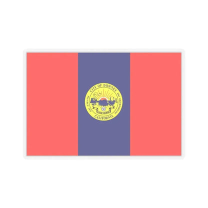 Flag of Downey, California - STICKER Vinyl Kiss-Cut Decal 4 Inch Transparent - The Sticker Space