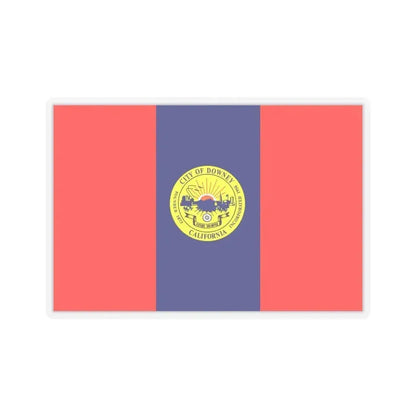 Flag of Downey, California - STICKER Vinyl Kiss-Cut Decal 6 Inch Transparent - The Sticker Space