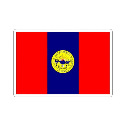 Flag of Downey, California - STICKER Vinyl Kiss-Cut Decal 6 Inch White - The Sticker Space