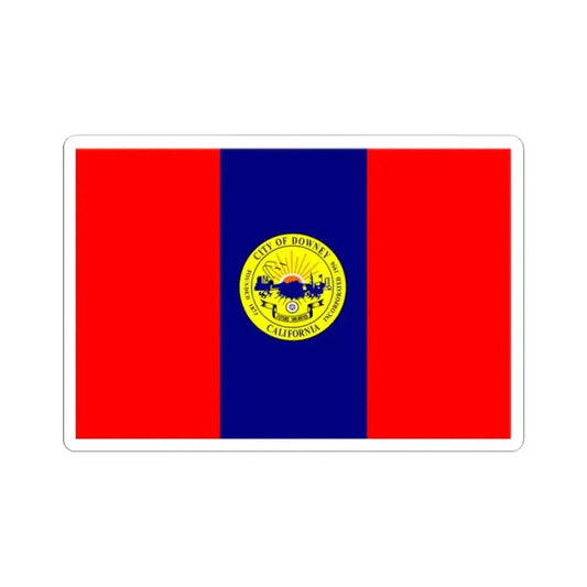 Flag of Downey California (United States) STICKER Vinyl Kiss-Cut Decal 2 Inch White - The Sticker Space