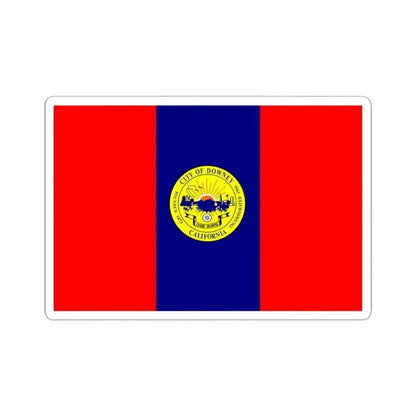 Flag of Downey California (United States) STICKER Vinyl Kiss-Cut Decal 4 Inch White - The Sticker Space