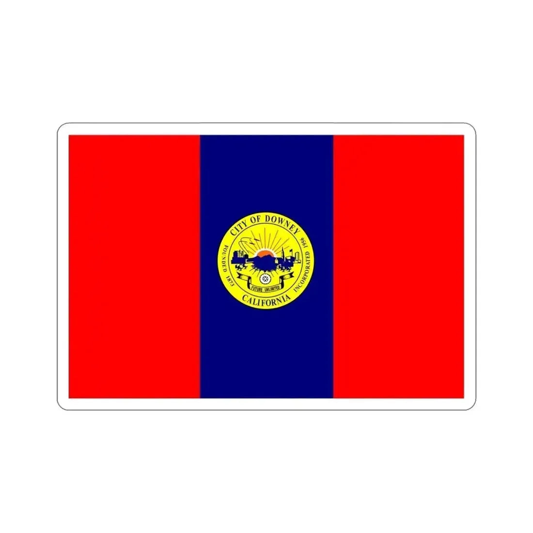 Flag of Downey California USA STICKER Vinyl Die-Cut Decal - The Sticker Space