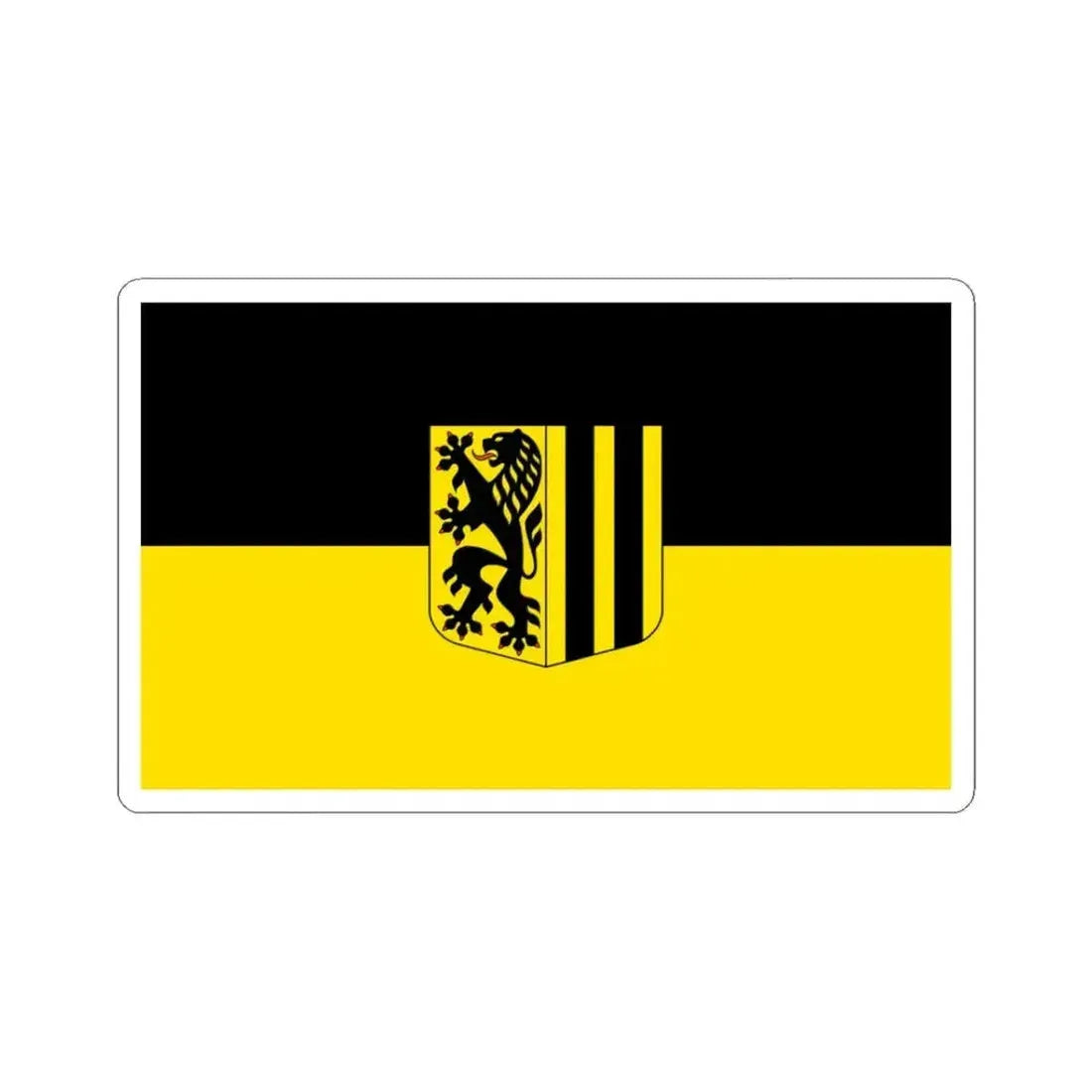 Flag of Dresden Germany - STICKER Vinyl Kiss-Cut Decal 3 Inch White - The Sticker Space