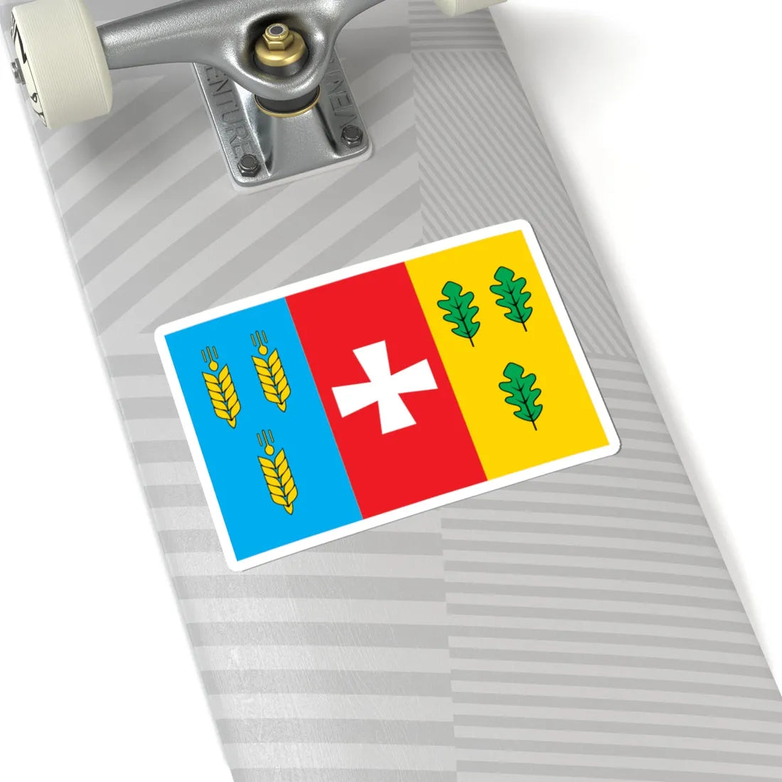 Flag of Dubenskiy Raion in Rivne Oblast (Ukraine) STICKER Vinyl Kiss-Cut Decal - The Sticker Space