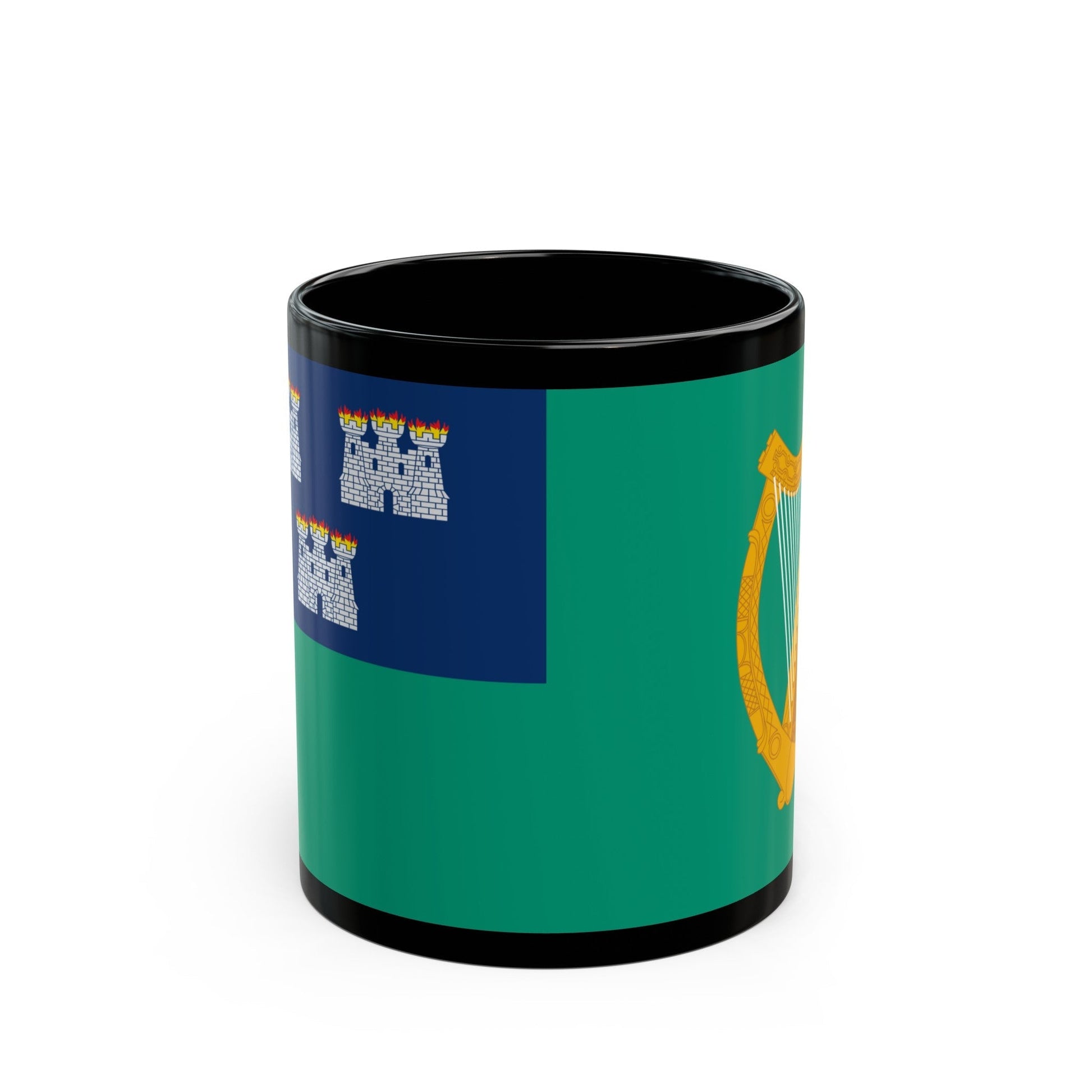 Flag of Dublin City Ireland - Black Coffee Mug-11oz-The Sticker Space