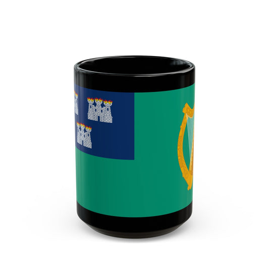 Flag of Dublin City Ireland - Black Coffee Mug-15oz-The Sticker Space