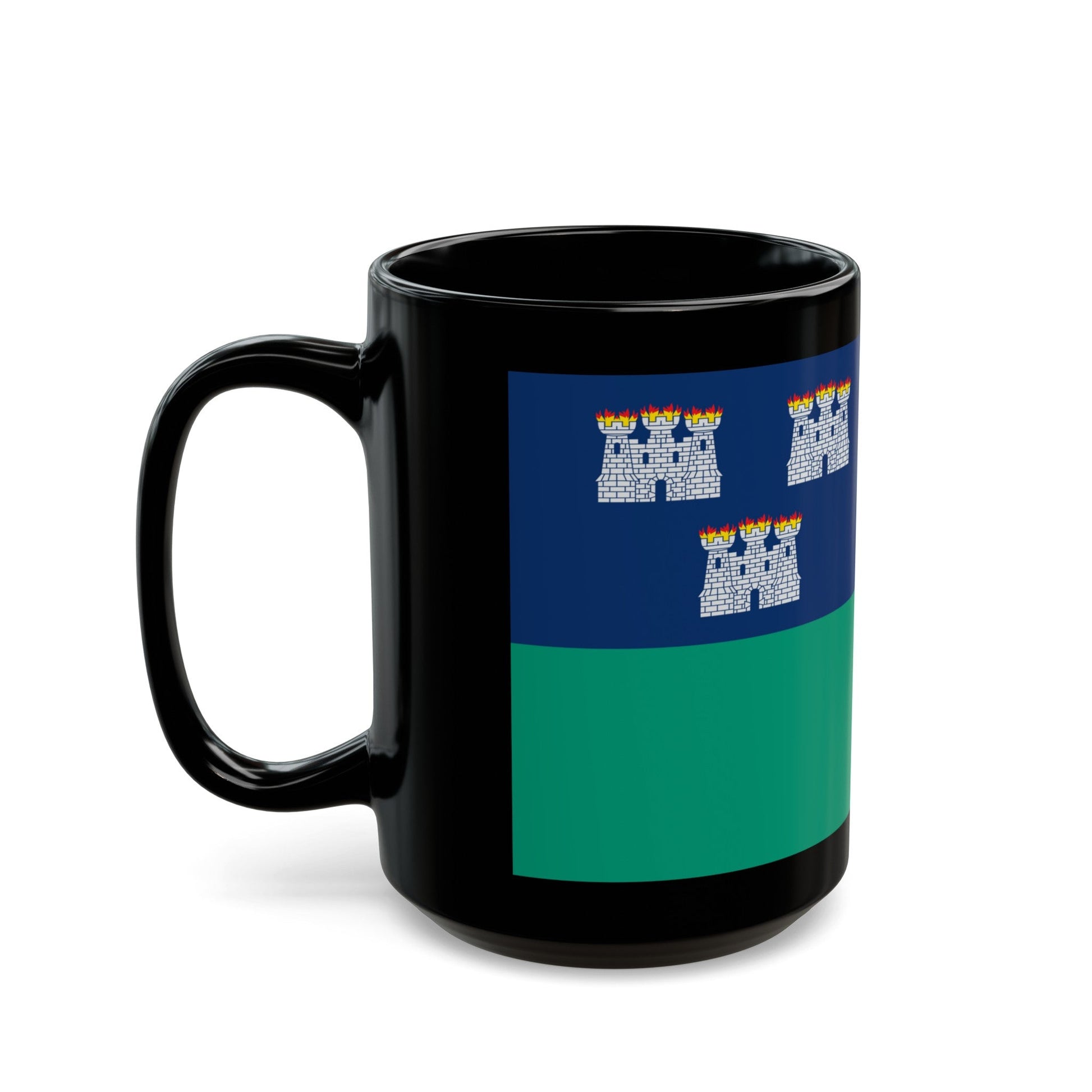 Flag of Dublin City Ireland - Black Coffee Mug-The Sticker Space