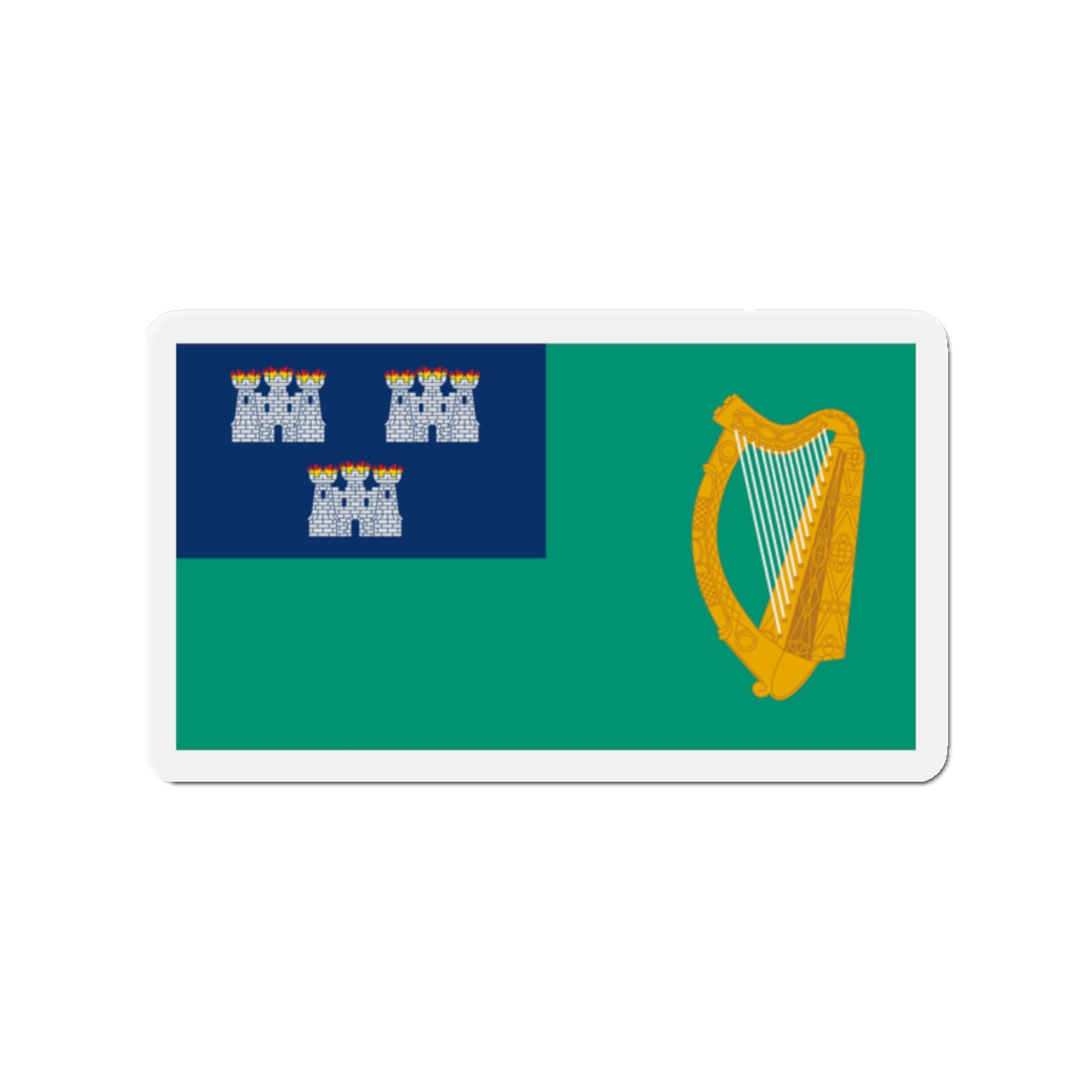 Flag of Dublin City Ireland - Die-Cut Magnet-2" x 2"-The Sticker Space