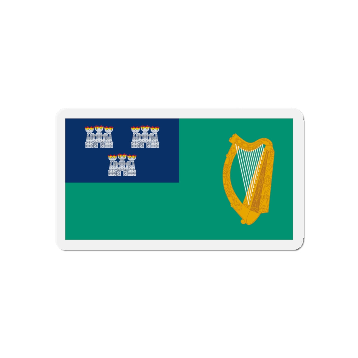 Flag of Dublin City Ireland - Die-Cut Magnet-5" x 5"-The Sticker Space