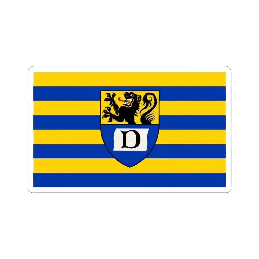 Flag of Dueren Germany - STICKER Vinyl Kiss-Cut Decal 4 Inch White - The Sticker Space
