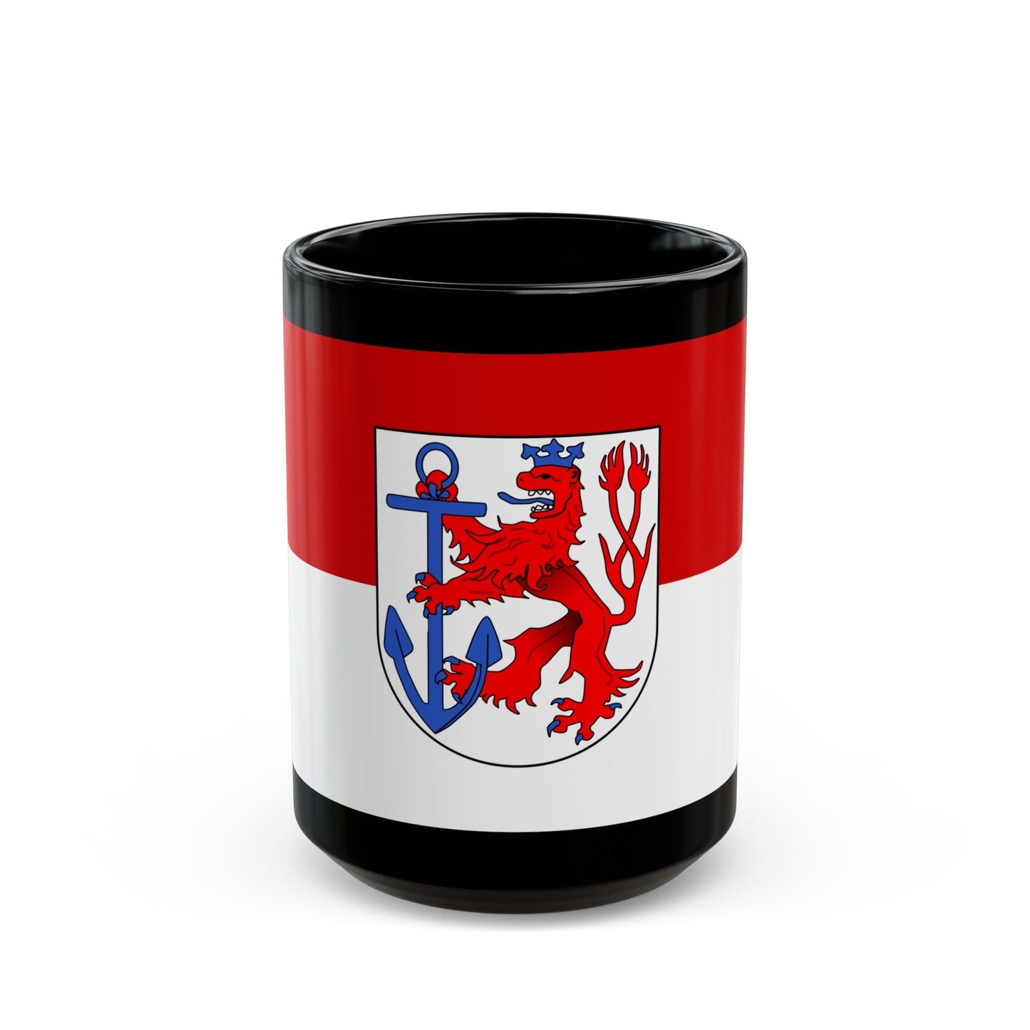 Flag of Duesseldorf Germany - Black Coffee Mug-15oz-The Sticker Space