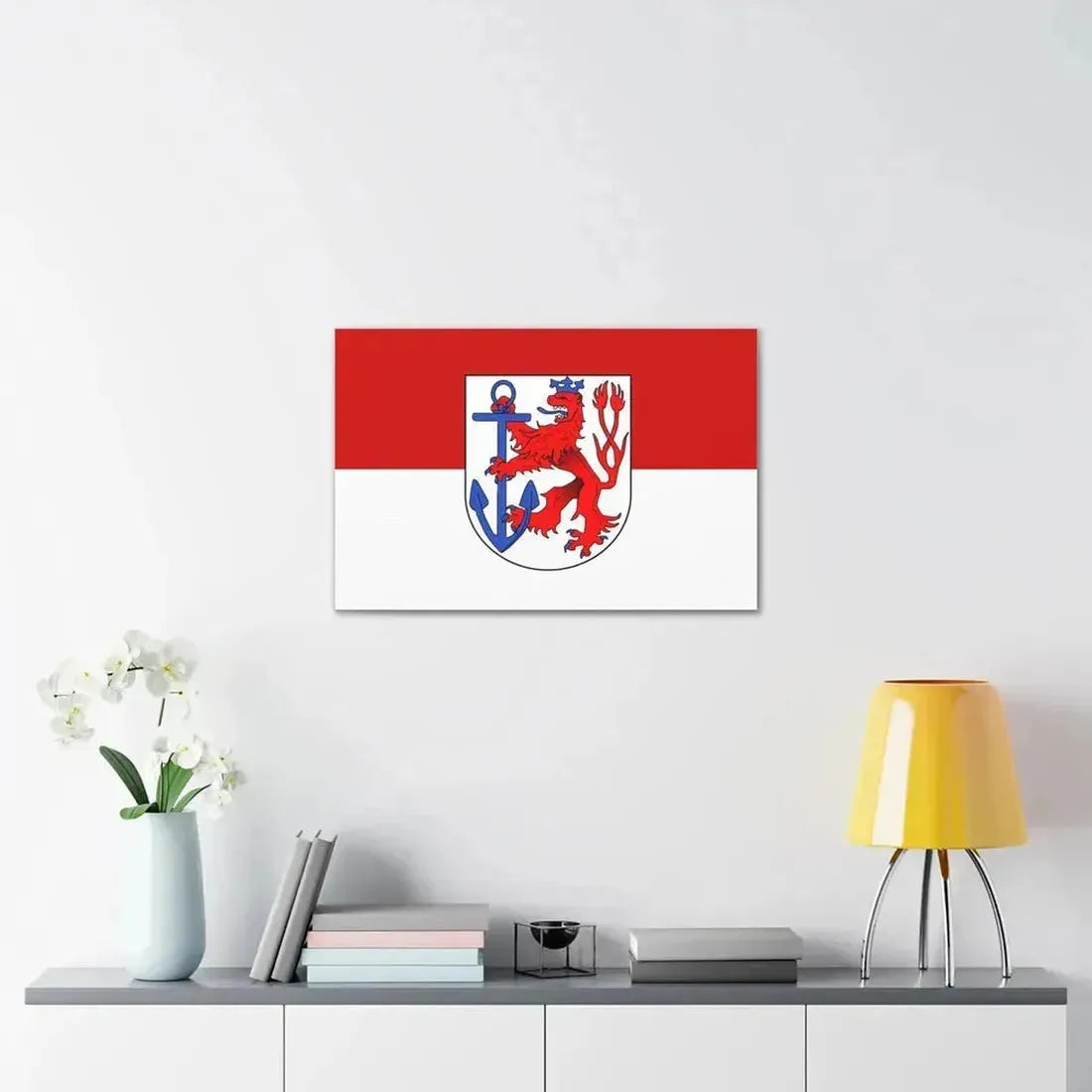 Flag of Duesseldorf Germany - Canvas Wall Art - The Sticker Space