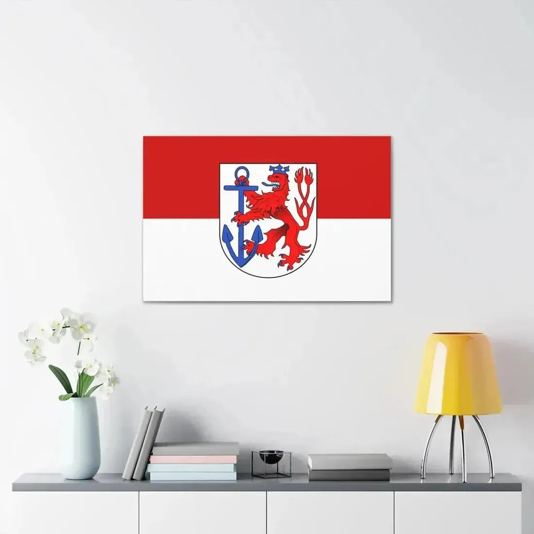 Flag of Duesseldorf Germany - Canvas Wall Art - The Sticker Space
