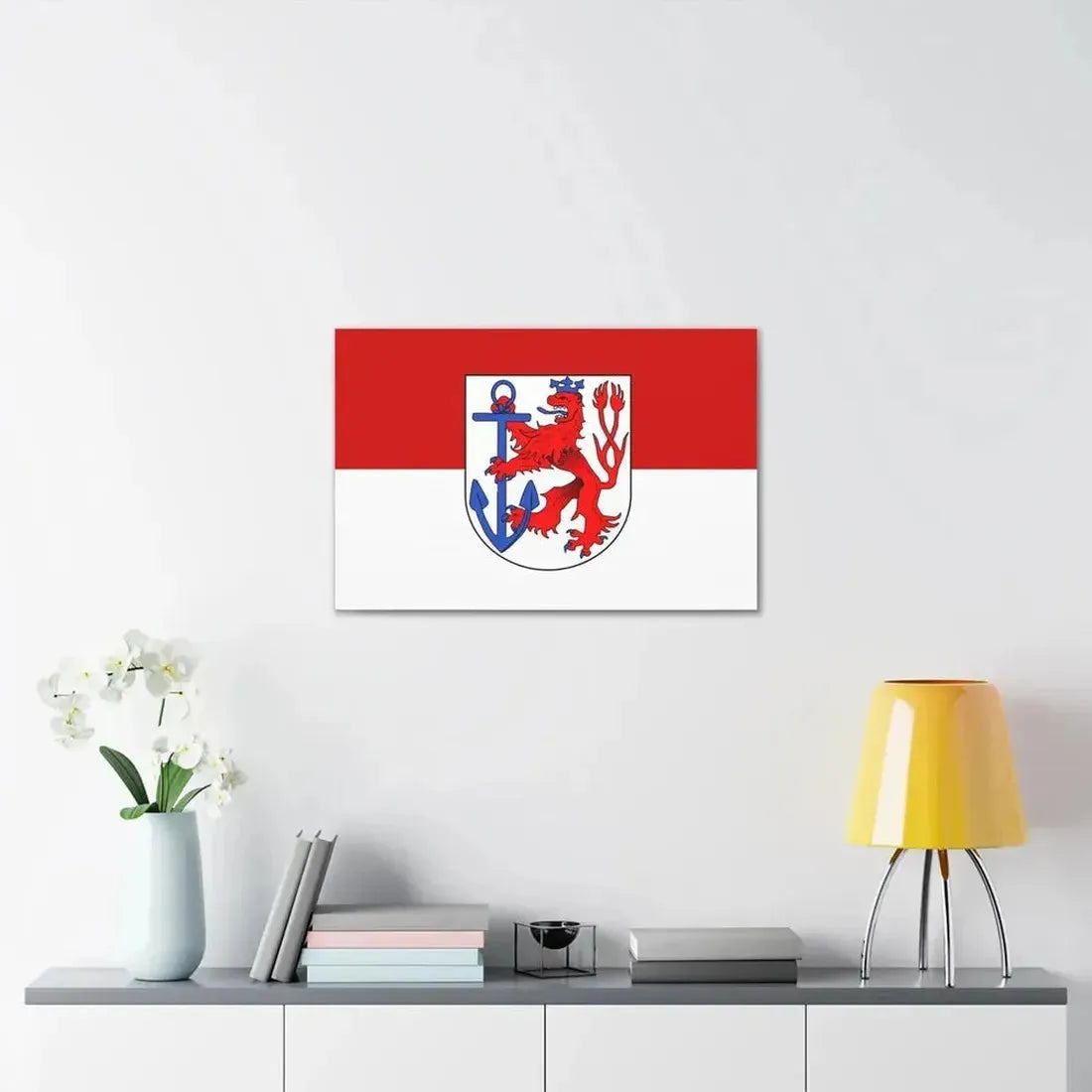 Flag of Duesseldorf Germany - Canvas Wall Art - The Sticker Space