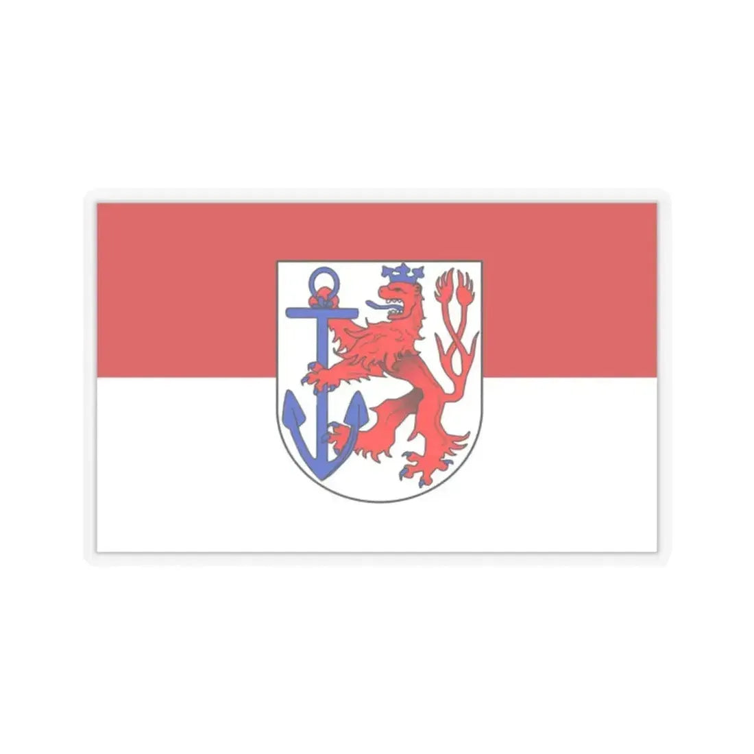Flag of Duesseldorf Germany - STICKER Vinyl Kiss-Cut Decal 2 Inch Transparent - The Sticker Space