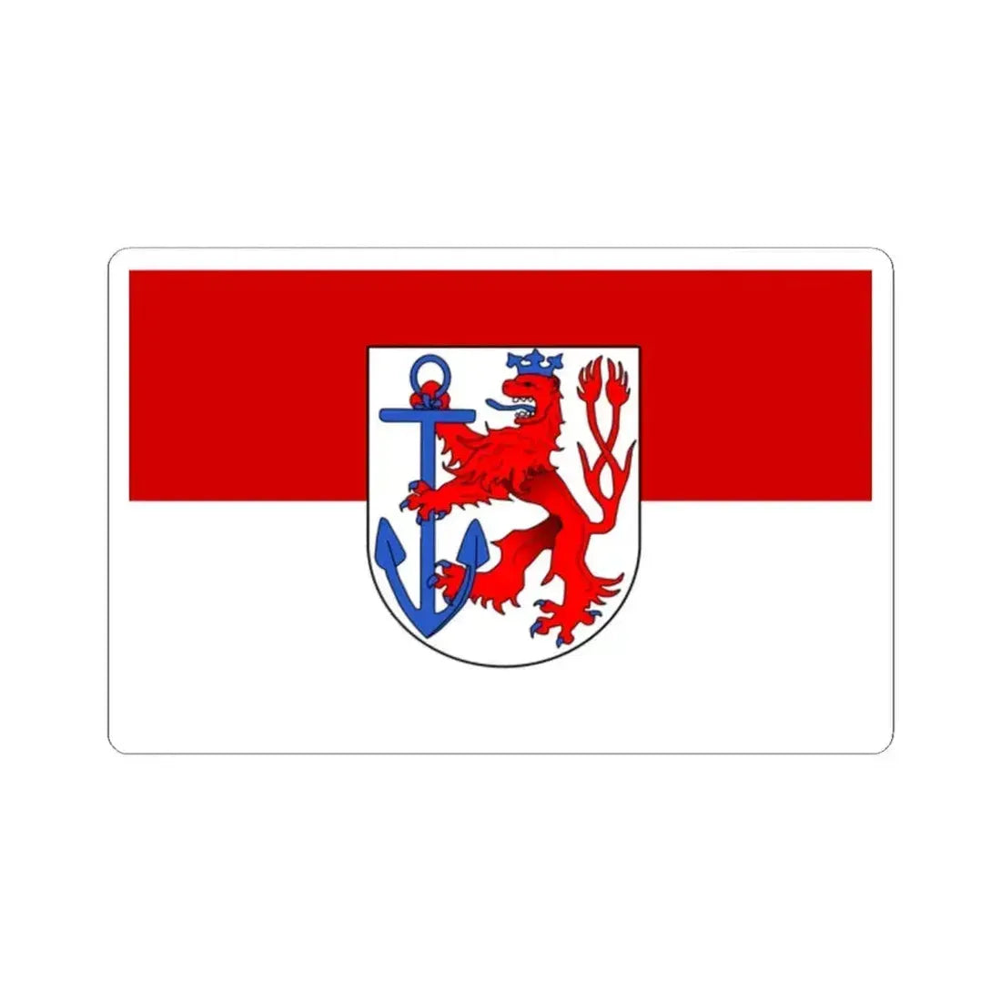 Flag of Duesseldorf Germany - STICKER Vinyl Kiss-Cut Decal 2 Inch White - The Sticker Space
