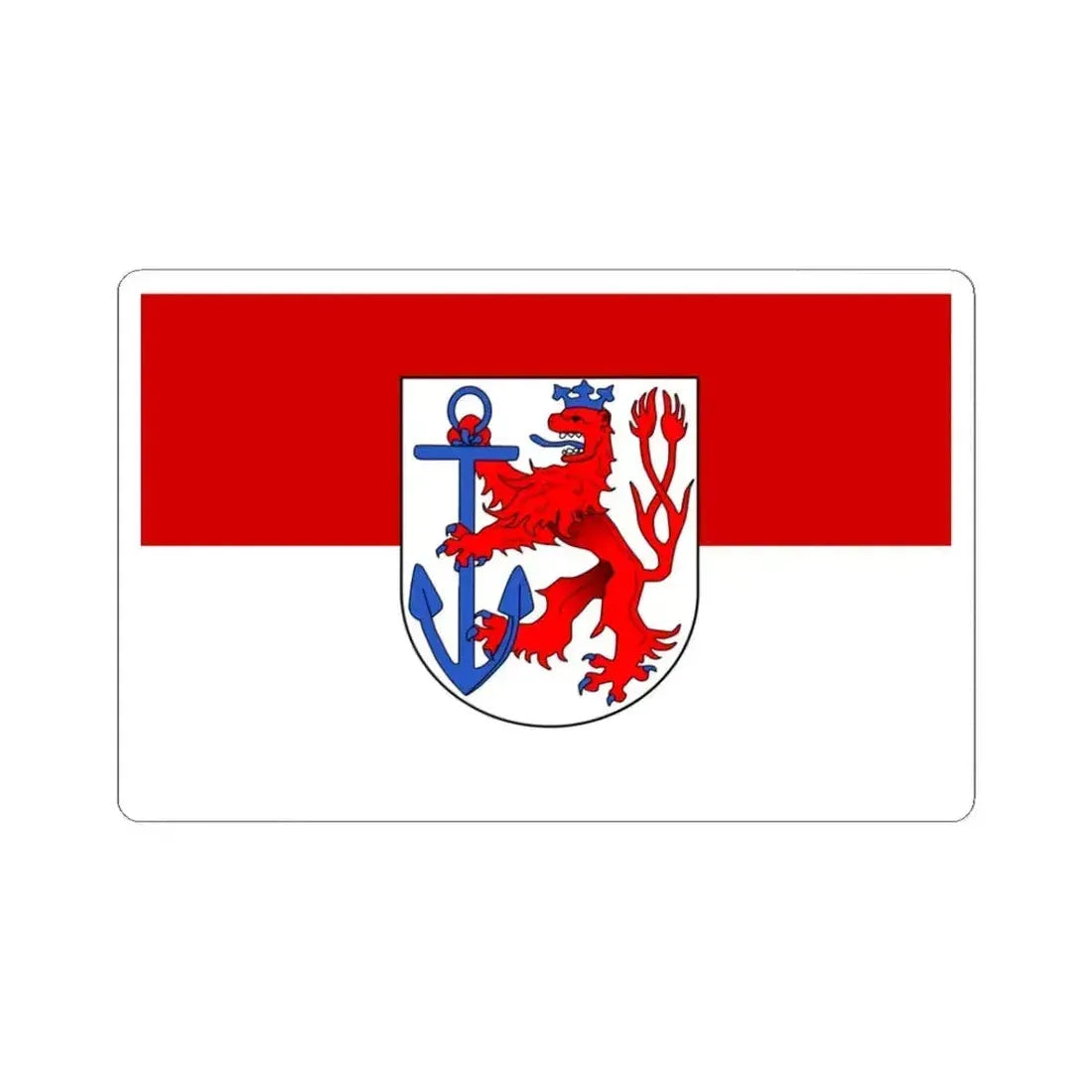 Flag of Duesseldorf Germany - STICKER Vinyl Kiss-Cut Decal 3 Inch White - The Sticker Space