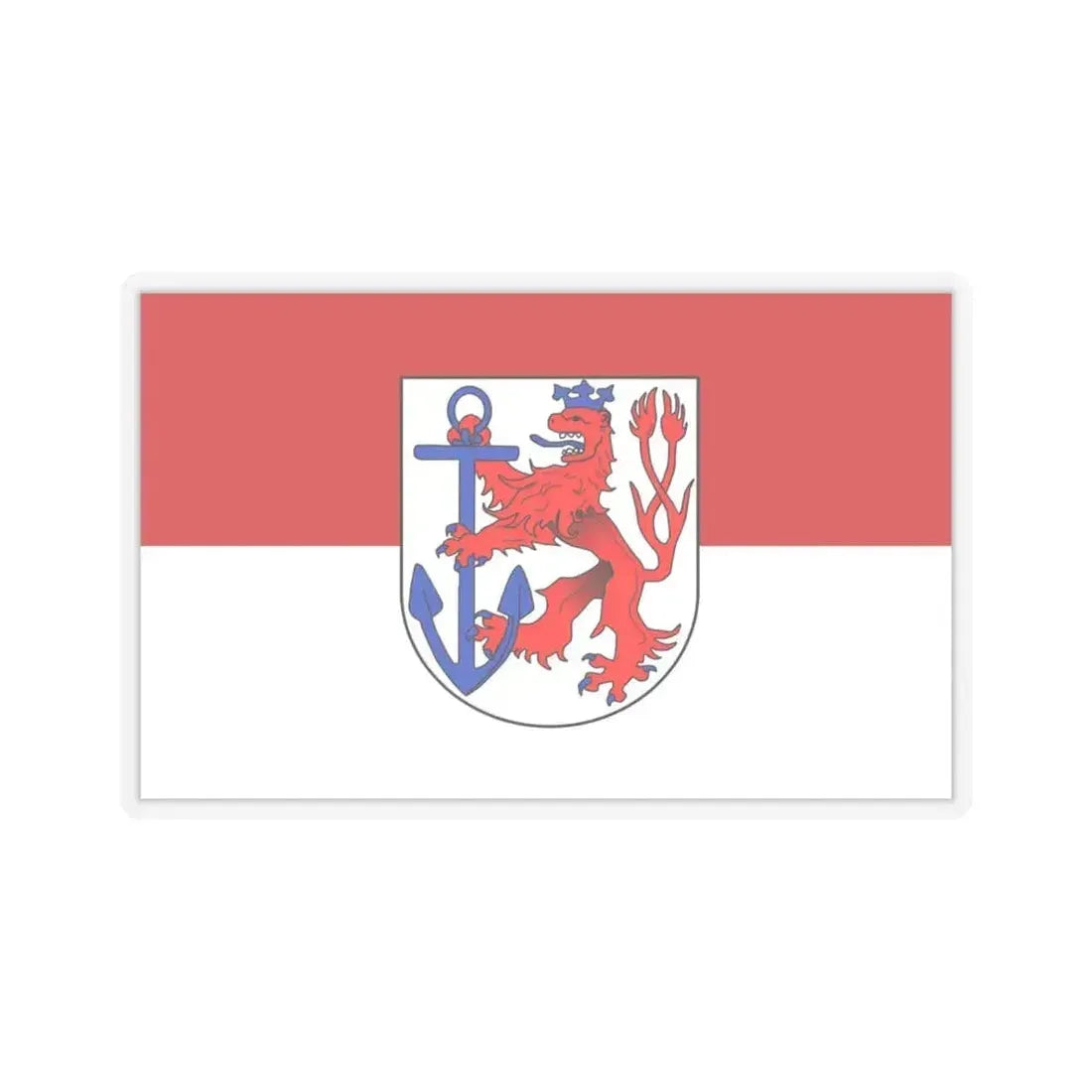 Flag of Duesseldorf Germany - STICKER Vinyl Kiss-Cut Decal 4 Inch Transparent - The Sticker Space