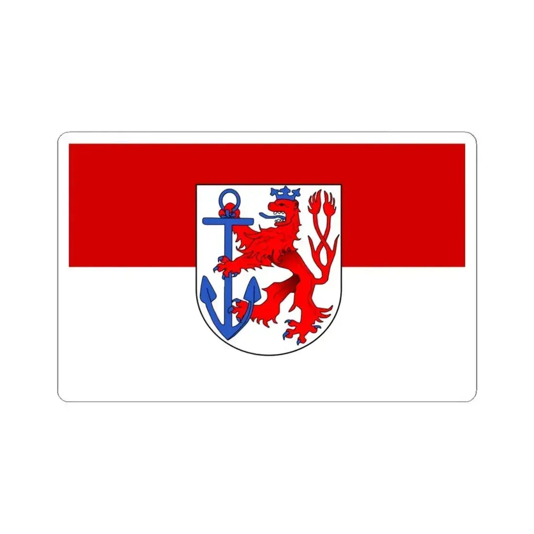 Flag of Duesseldorf Germany - STICKER Vinyl Kiss-Cut Decal 4 Inch White - The Sticker Space