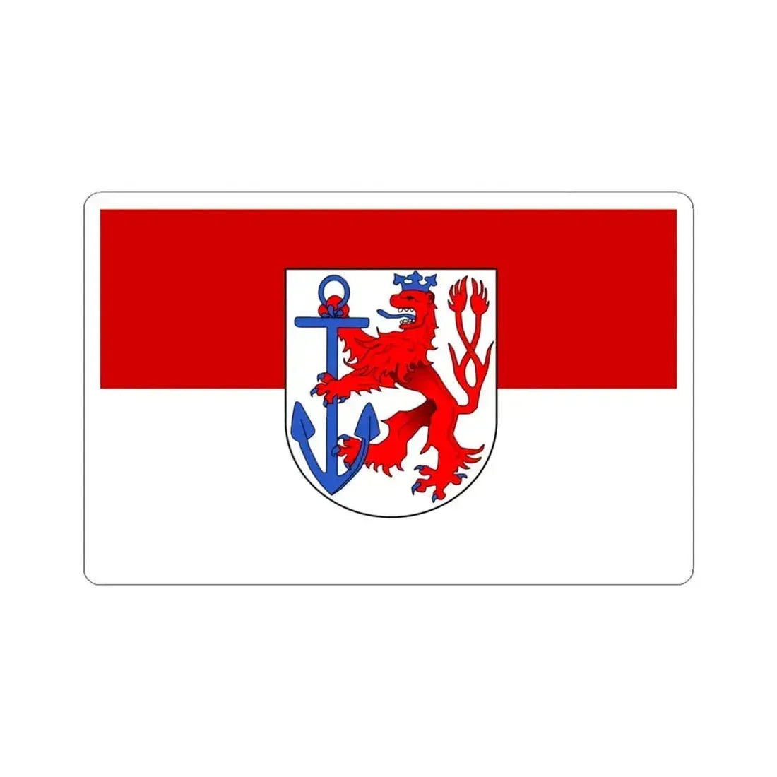 Flag of Duesseldorf Germany - STICKER Vinyl Kiss-Cut Decal 6 Inch White - The Sticker Space