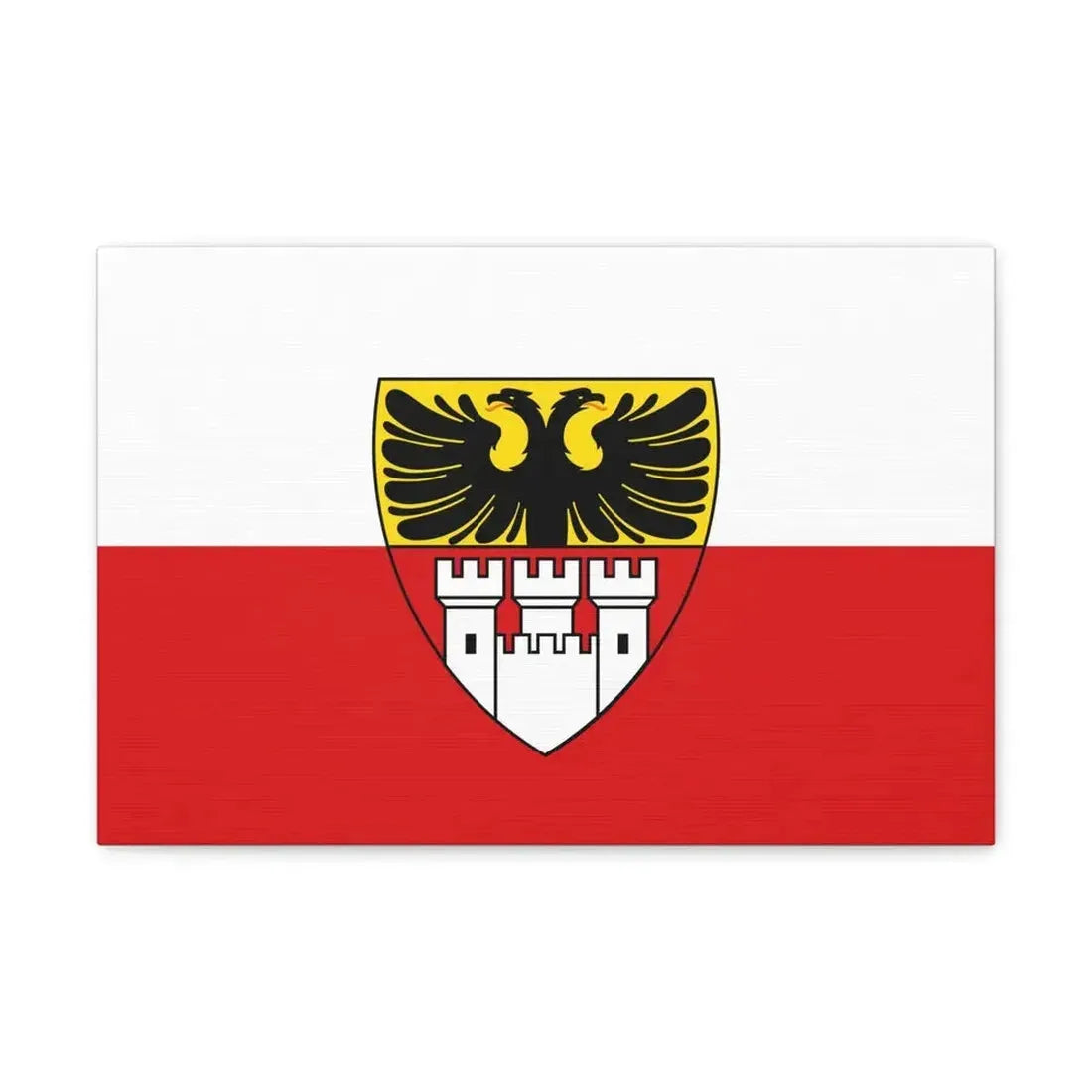 Flag of Duisburg mit Wappen Germany - Canvas Wall Art 18″ x 12″ 1.25" - The Sticker Space